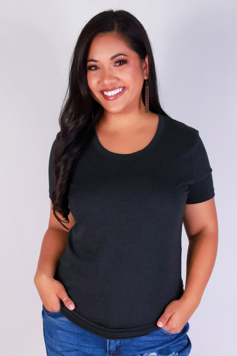 Jeans Warehouse Hawaii - PLUS BASIC SCOOP NECK TEES - GO TO CREW TEE | By ROSIO