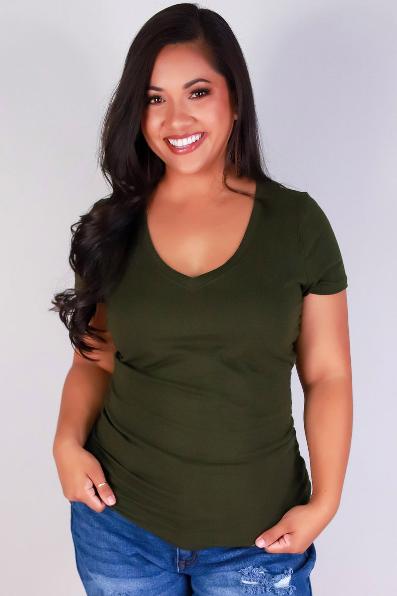 Jeans Warehouse Hawaii - PLUS BASIC V NECK TEES - I DON&