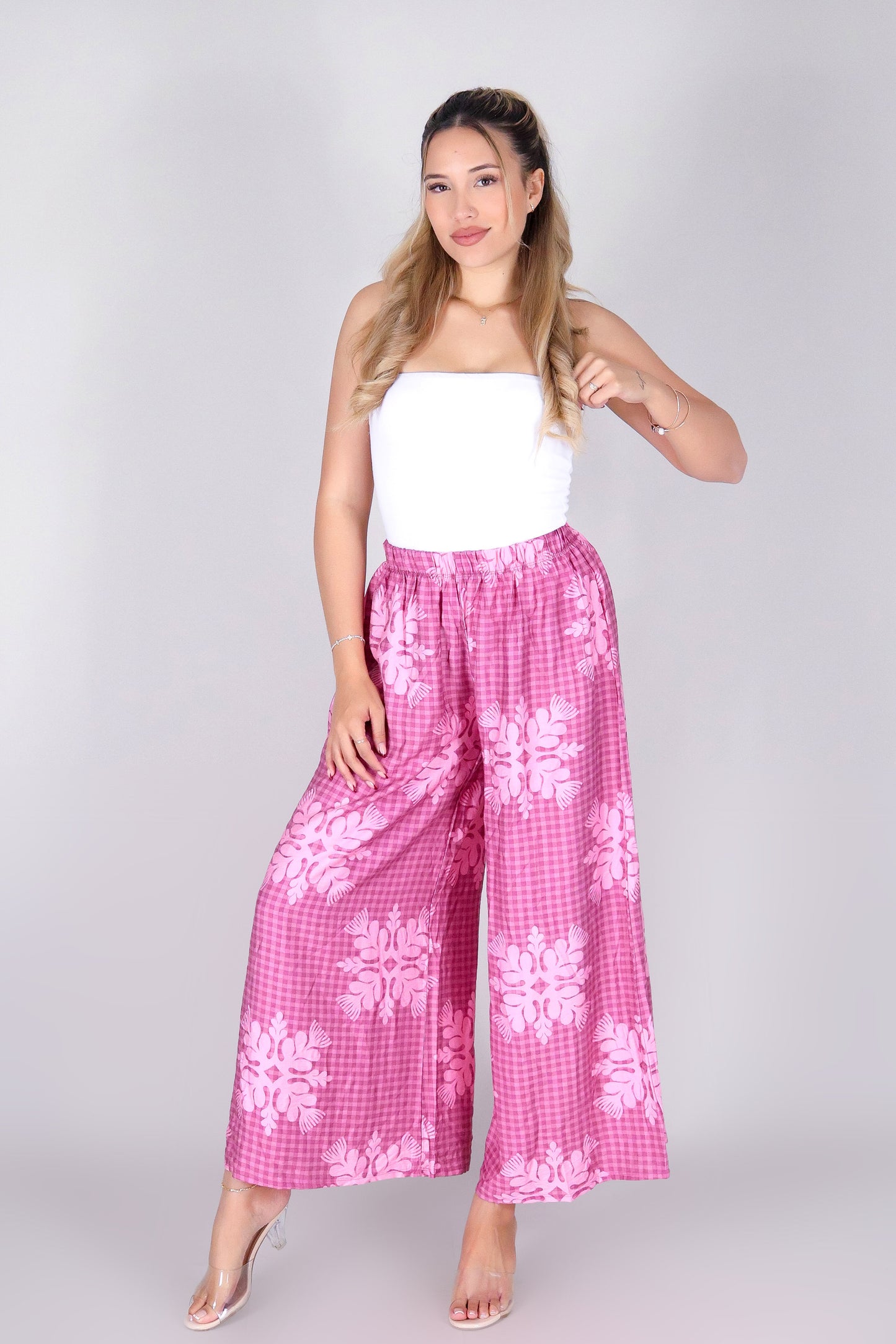 GINGHAM OHIA PALAZZO PANTS