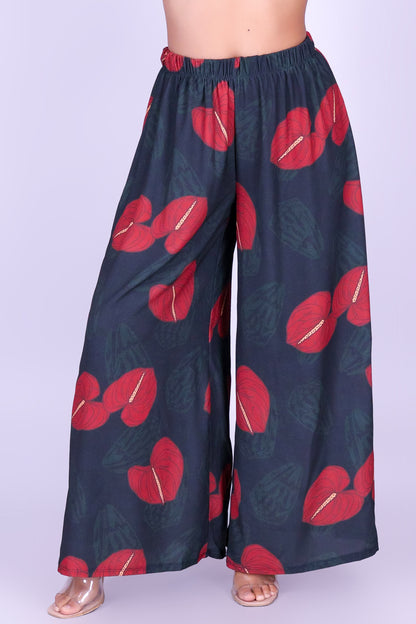 ANTHURIUM SHELL PALAZZO PANTS
