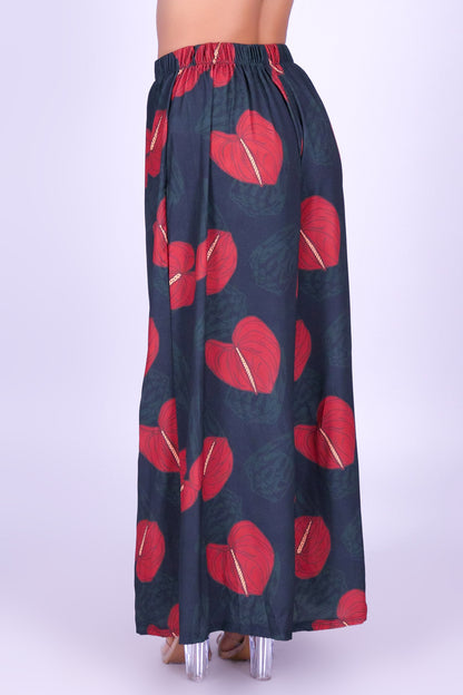 ANTHURIUM SHELL PALAZZO PANTS