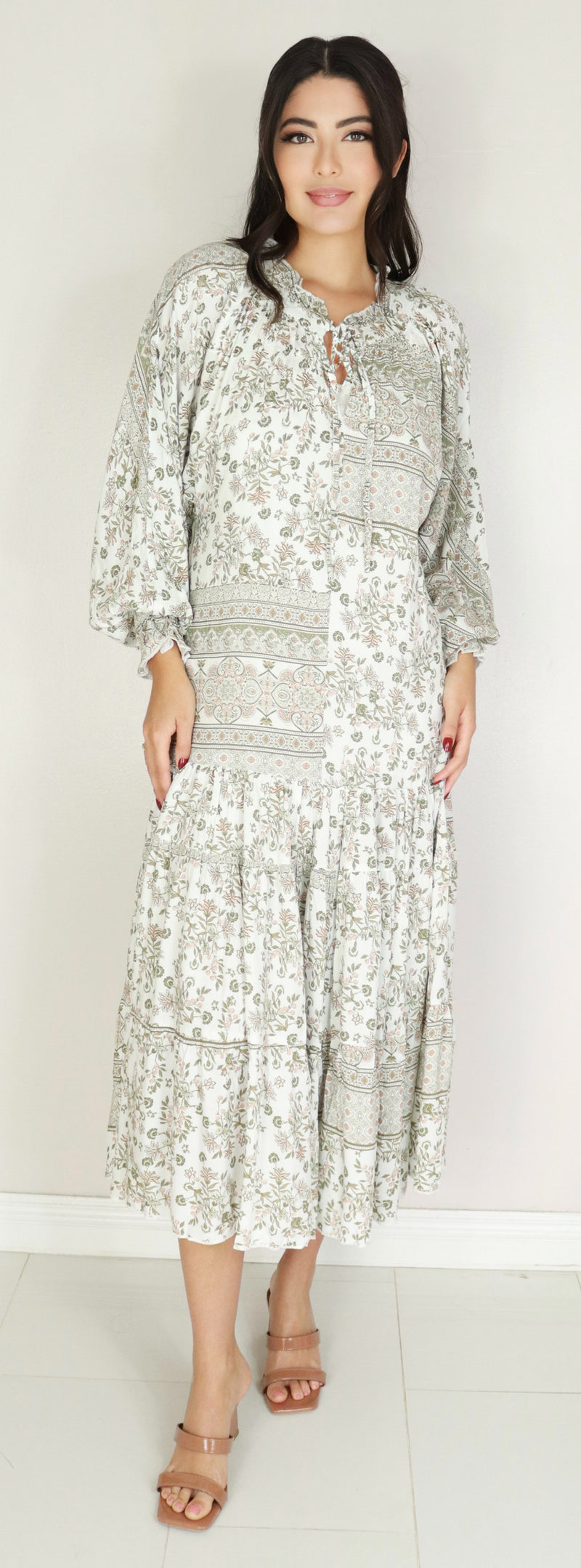Jeans Warehouse Hawaii - PRINT LONG DRESSES - TIERED FLORAL MAXI DRESS | By LUCCA COUTURE