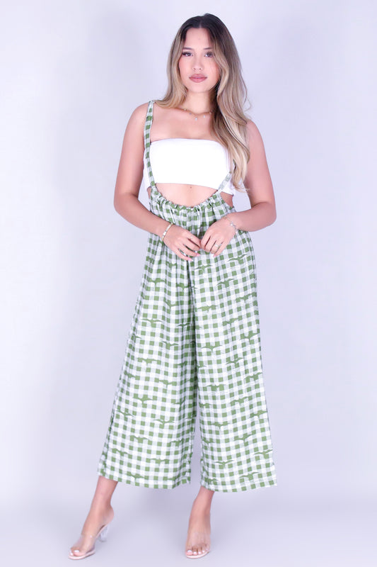 IWA PALAKA TIE-BACK OVERALL JUMPSUIT