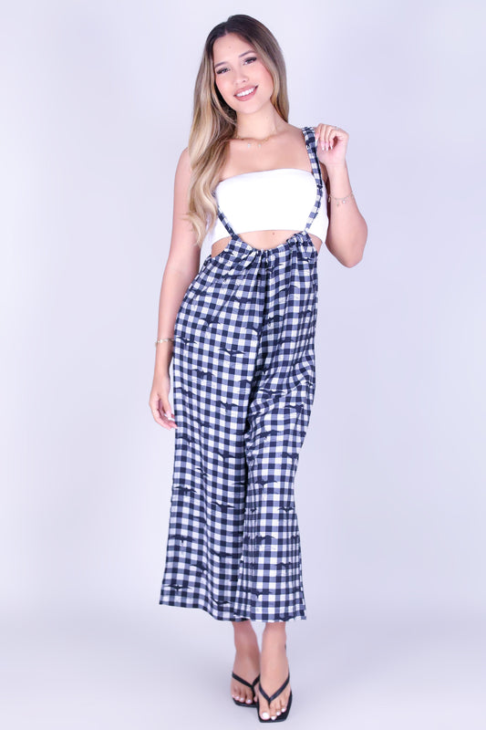 IWA PALAKA TIE-BACK OVERALL JUMPSUIT