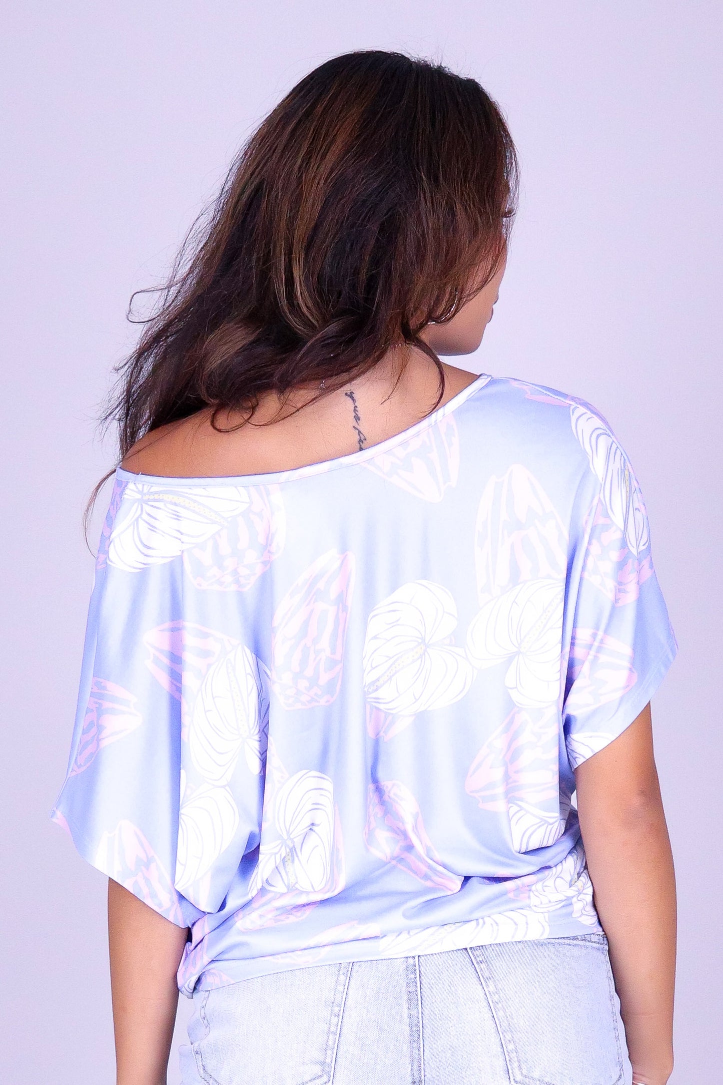 ANTHURIUM SHELL DOLMAN TOP