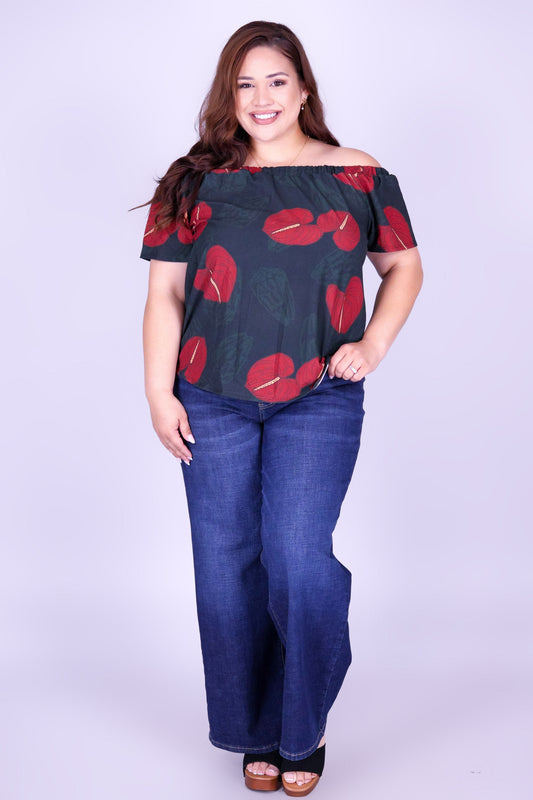 ANTHURIUM SHELL OFF SHOULDER TOP