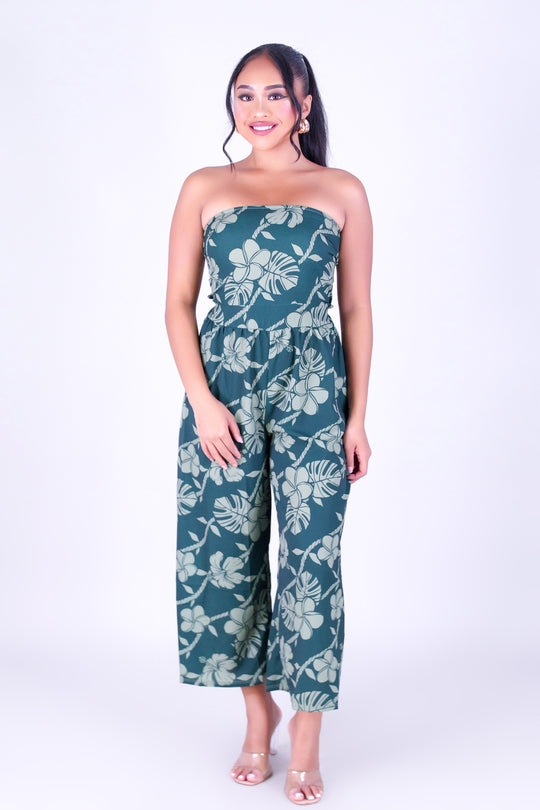 TROPICAL GARDEN TIE BACK JUMPSUIT