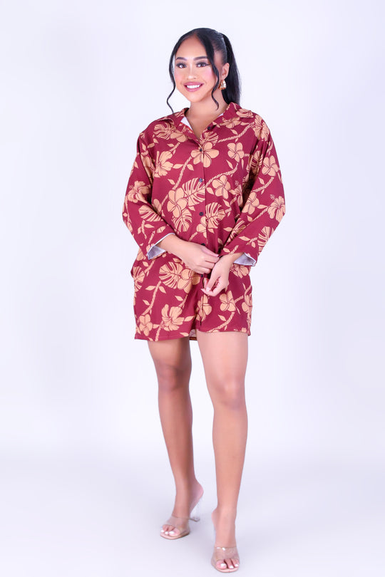 TROPICAL GARDEN BUTTON DOWN DRESS