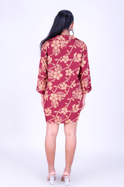 TROPICAL GARDEN BUTTON DOWN DRESS