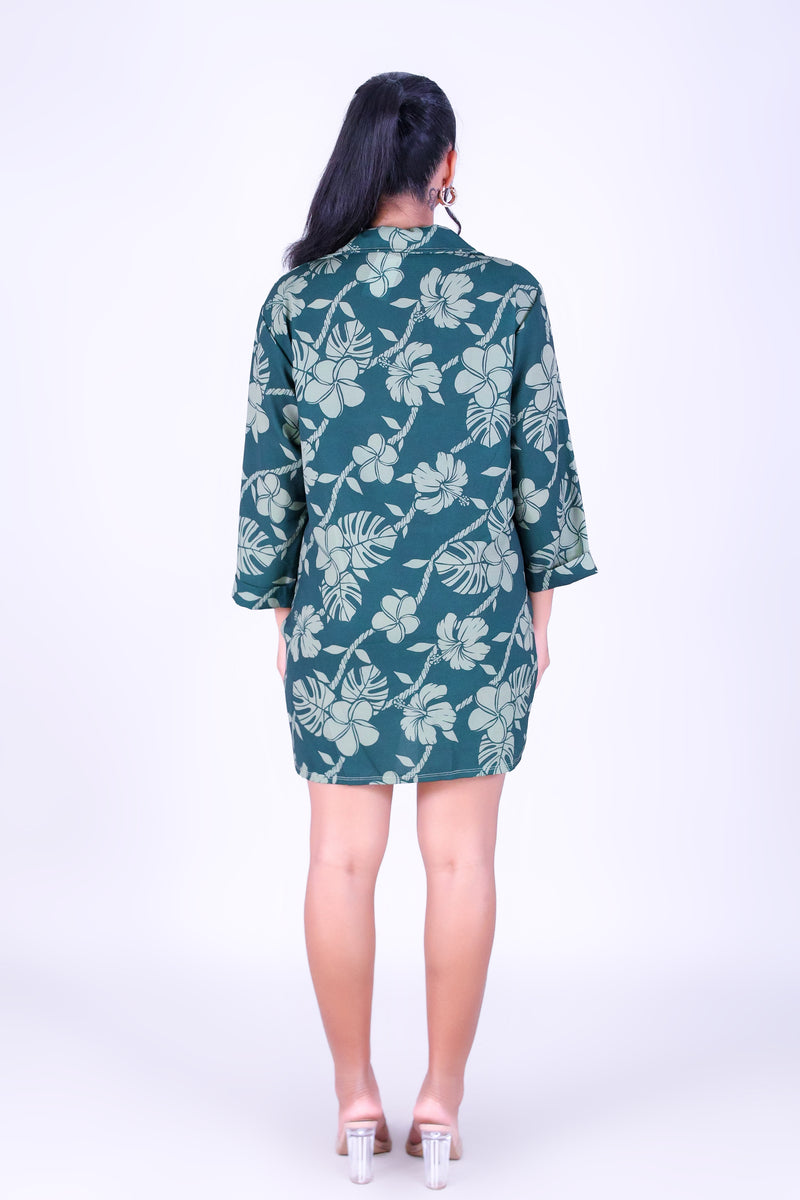 TROPICAL GARDEN BUTTON DOWN DRESS