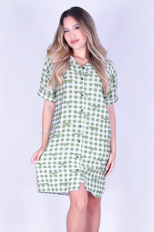 IWA PALAKA BUTTON DOWN DRESS