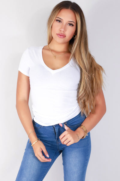 Jeans Warehouse Hawaii - S/S SOLID BASIC - LEAVE ME TOP | By POPULAR 21