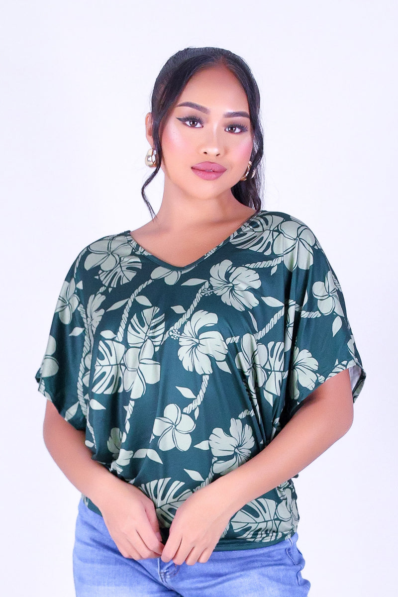 TROPICAL GARDEN DOLMAN TOP