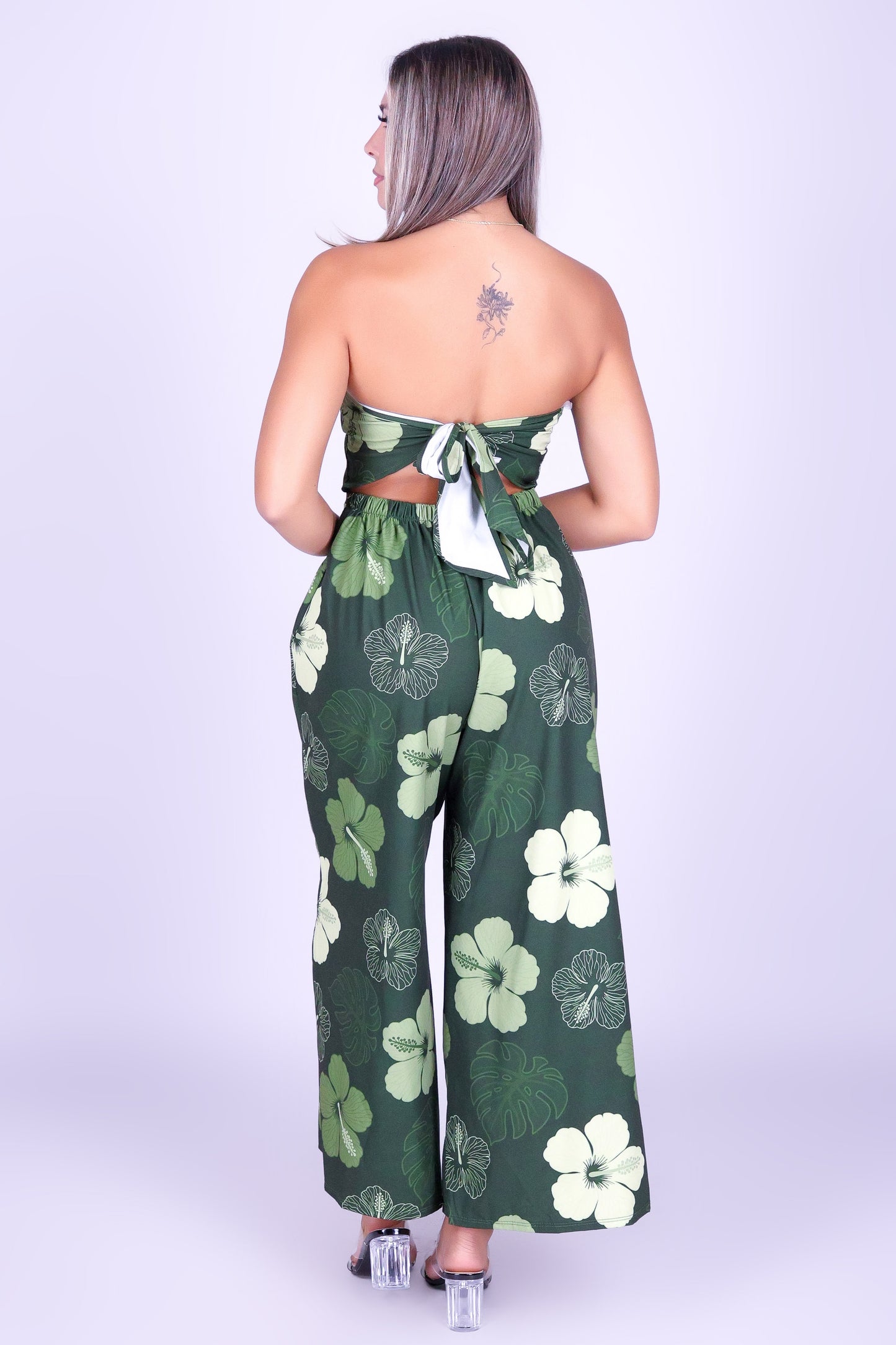 HIBISCUS PARADISE TIE BACK JUMPSUIT