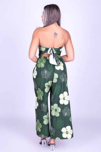 HIBISCUS PARADISE TIE BACK JUMPSUIT