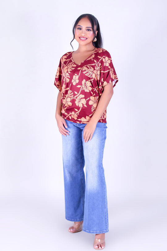 TROPICAL GARDEN DOLMAN TOP