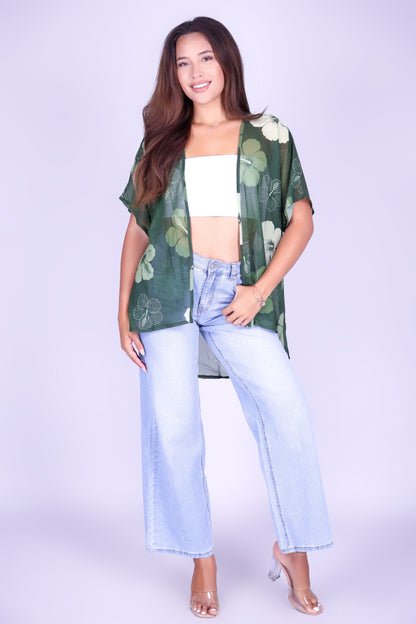 HIBISCUS PARADISE CHIFFON CARDIGAN