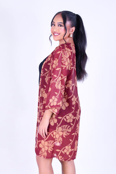 TROPICAL GARDEN CHIFFON CARDIGAN