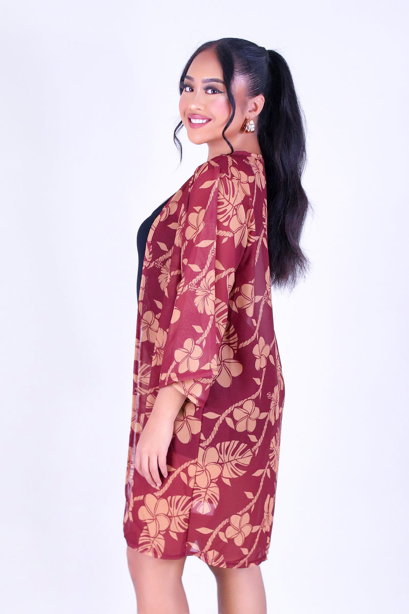 TROPICAL GARDEN CHIFFON CARDIGAN