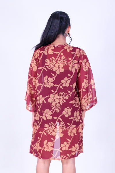 TROPICAL GARDEN CHIFFON CARDIGAN