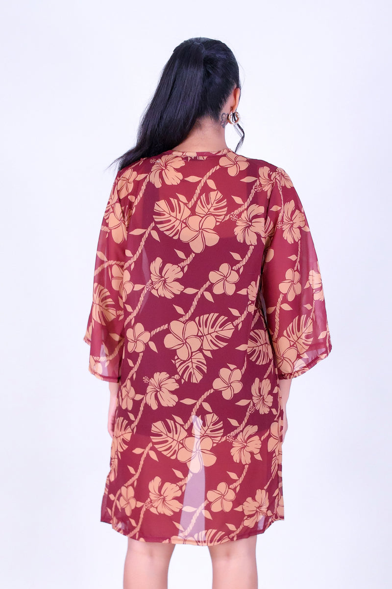 TROPICAL GARDEN CHIFFON CARDIGAN