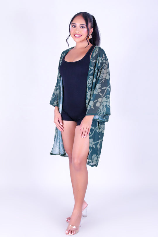 TROPICAL GARDEN CHIFFON CARDIGAN