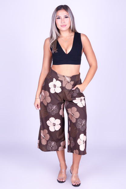 HIBISCUS PARADISE PLEATED CAPRI'S