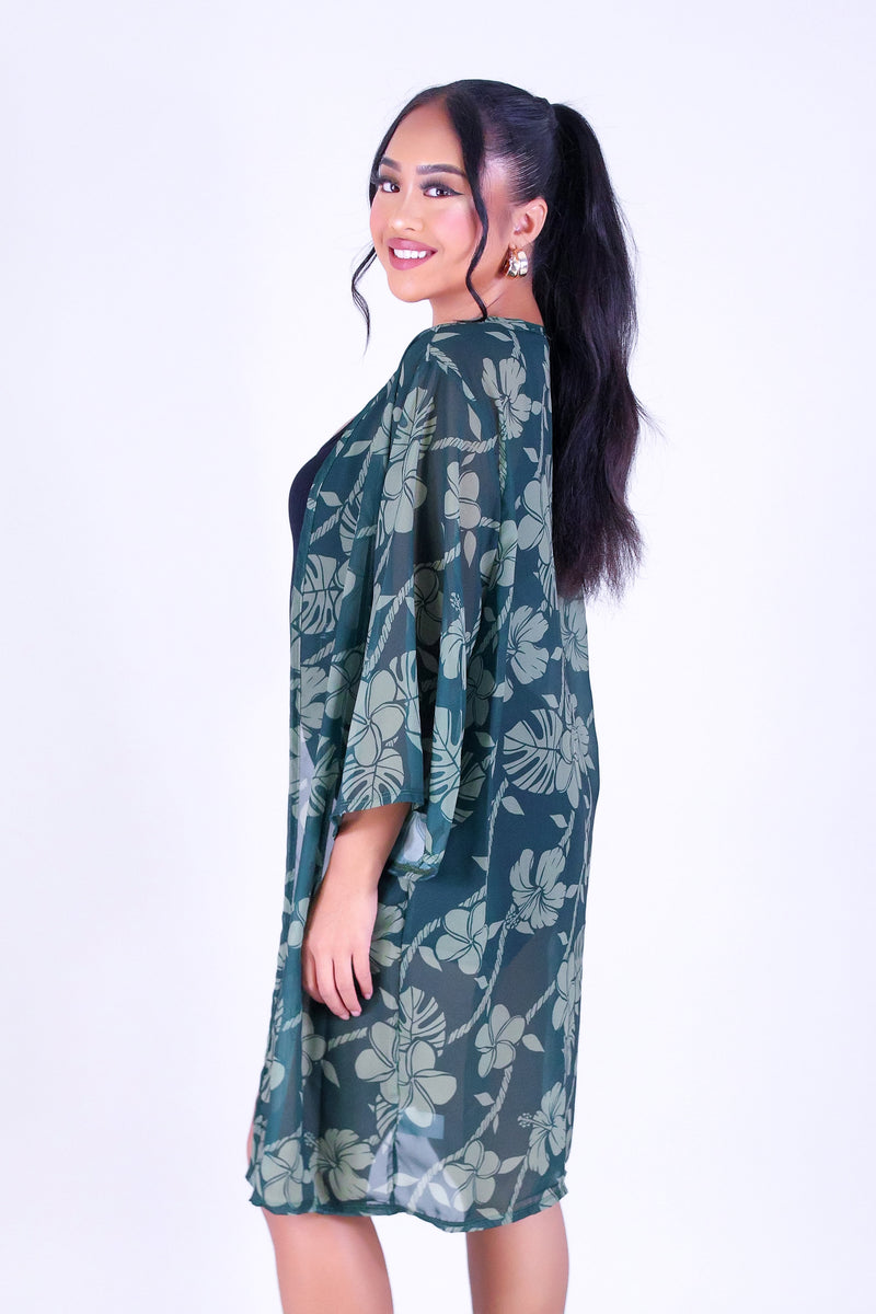 TROPICAL GARDEN CHIFFON CARDIGAN