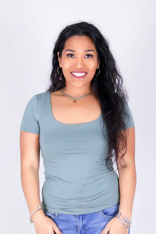 CLEAN SLATE SQUARE NECK TOP