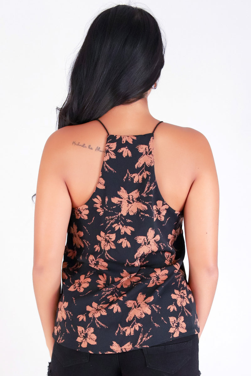 Jeans Warehouse Hawaii - TANK PRINT WOVEN DRESSY TOPS - FLUTTER CHIC BUNGEE STRAP TOP | By PAPERMOON/ B_ENVIED