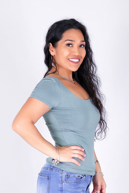 CLEAN SLATE SQUARE NECK TOP