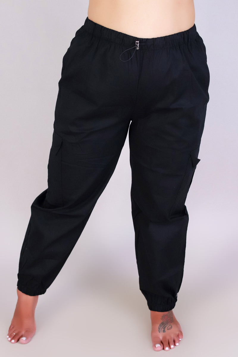 Jeans Warehouse Hawaii - PLUS CASUAL WOVEN SOLID PANTS - DREAMY DRIP JOGGER | By ZENOBIA