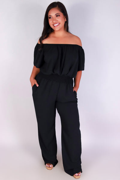 Jeans Warehouse Hawaii - PLUS SOLID JUMPSUITS - SWEET ESCAPE JUMPSUIT | By STYLE TREE INC