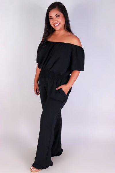 Jeans Warehouse Hawaii - PLUS SOLID JUMPSUITS - SWEET ESCAPE JUMPSUIT | By STYLE TREE INC