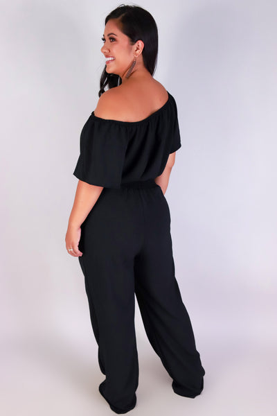 Jeans Warehouse Hawaii - PLUS SOLID JUMPSUITS - SWEET ESCAPE JUMPSUIT | By STYLE TREE INC