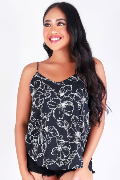 Jeans Warehouse Hawaii - TANK PRINT WOVEN DRESSY TOPS - WILDFLOWER WONDER TOP | By PAPERMOON/ B_ENVIED