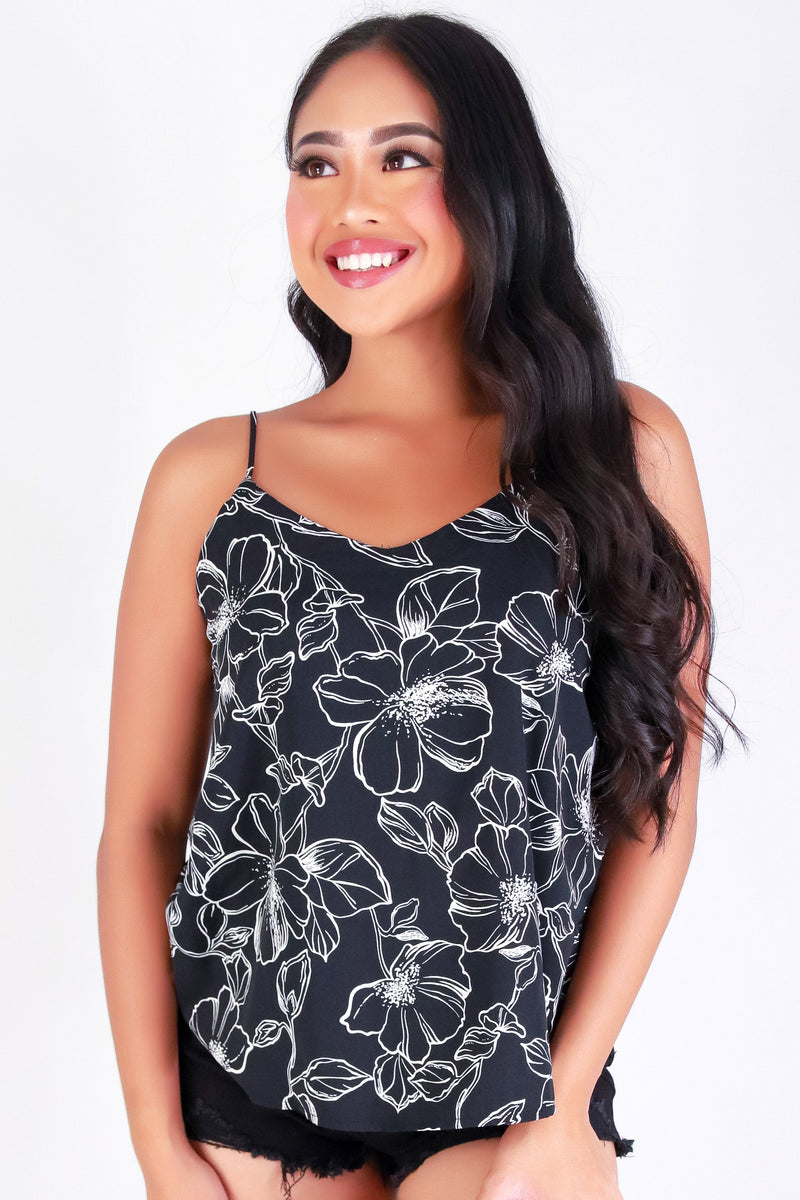 Jeans Warehouse Hawaii - TANK PRINT WOVEN DRESSY TOPS - WILDFLOWER WONDER TOP | By PAPERMOON/ B_ENVIED
