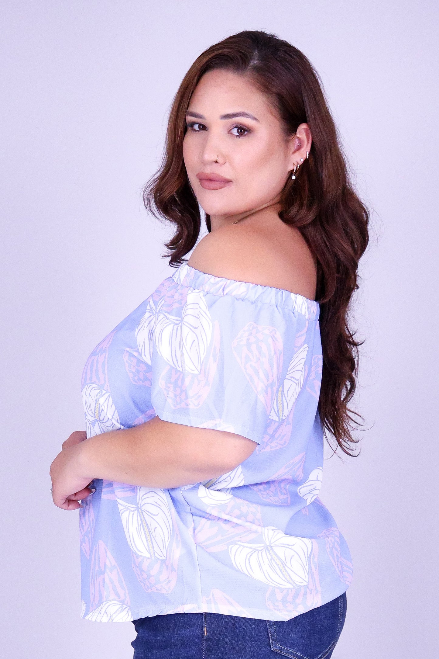 ANTHURIUM SHELL OFF SHOULDER TOP