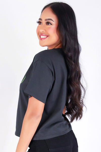 Jeans Warehouse Hawaii - S/S SCREEN - ALOHA HIBISCUS CROP TEE | By ORGANIC GENERATION