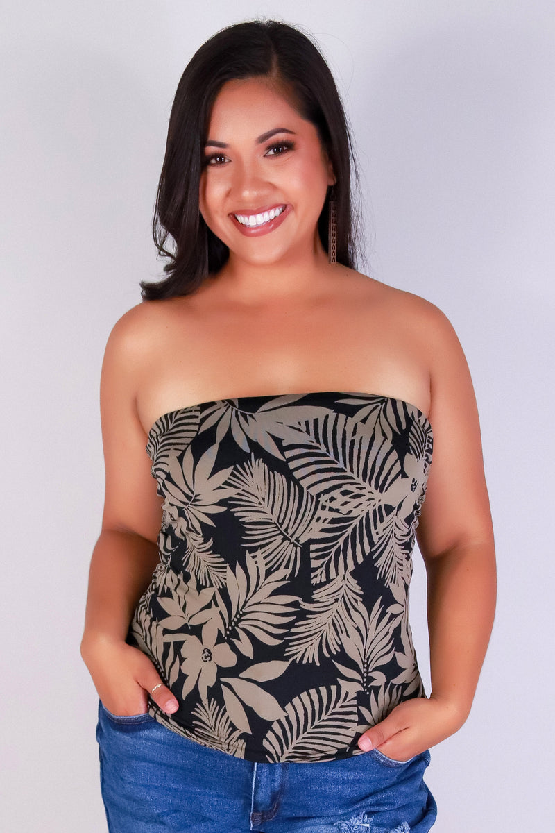 Jeans Warehouse Hawaii - PLUS PRINTED S/L - IN THE MIX TUBE TOP | By ZENOBIA