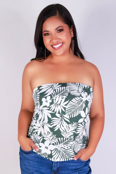 Jeans Warehouse Hawaii - PLUS PRINTED S/L - IN THE MIX TUBE TOP | By ZENOBIA