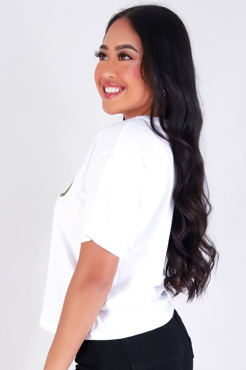 Jeans Warehouse Hawaii - S/S SCREEN - ALOHA HIBISCUS CROP TEE | By ORGANIC GENERATION