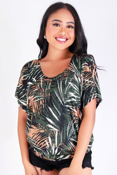 Jeans Warehouse Hawaii - SS PRINT - PALM PERFECT DOLMAN TOP | By PAPERMOON/ B_ENVIED