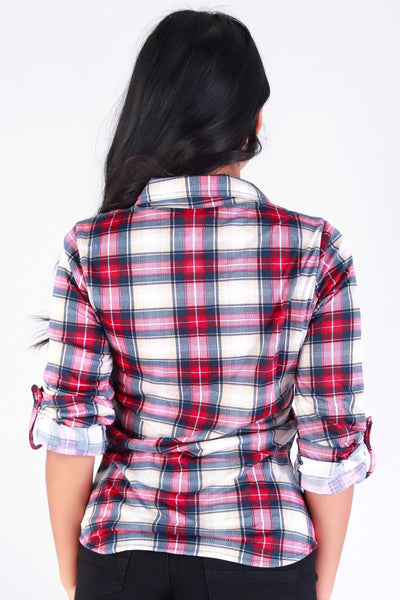 Jeans Warehouse Hawaii - LS PRINT - STORE IT AWAY PLAID TOP | By FASHION CARGO