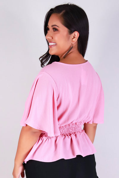 Jeans Warehouse Hawaii - PLUS S/S SOLID WOVEN TOPS - SOFT HOLD TOP | By HAUTE FOX