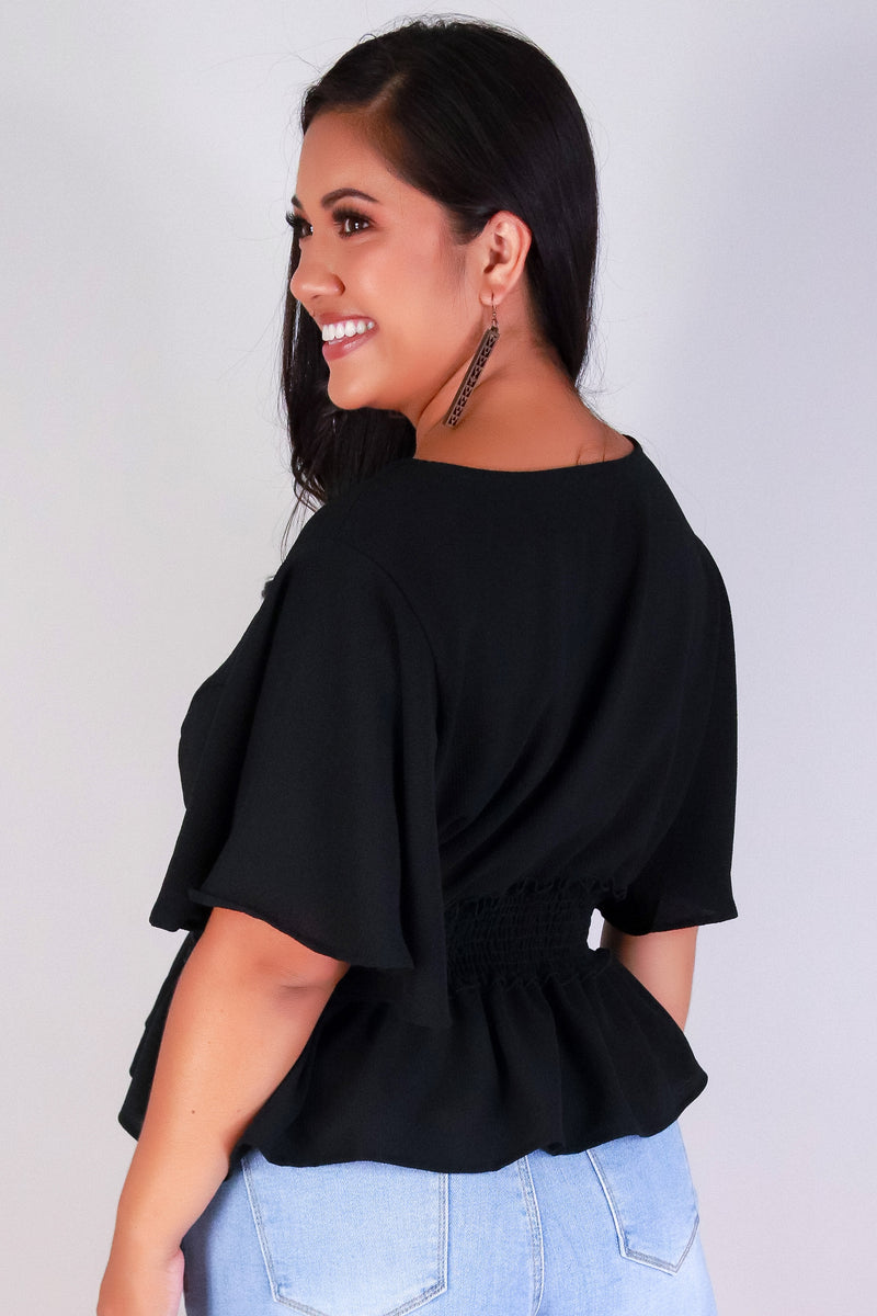 Jeans Warehouse Hawaii - PLUS S/S SOLID WOVEN TOPS - SOFT HOLD TOP | By HAUTE FOX