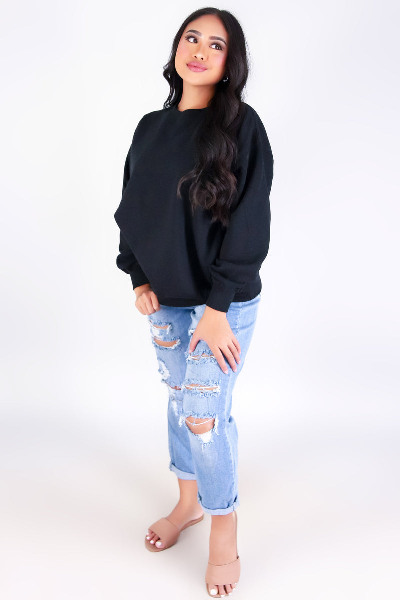 Jeans Warehouse Hawaii - SOLID LONG SLV TOPS - BOYFRIEND SWEATER | By REFLEX