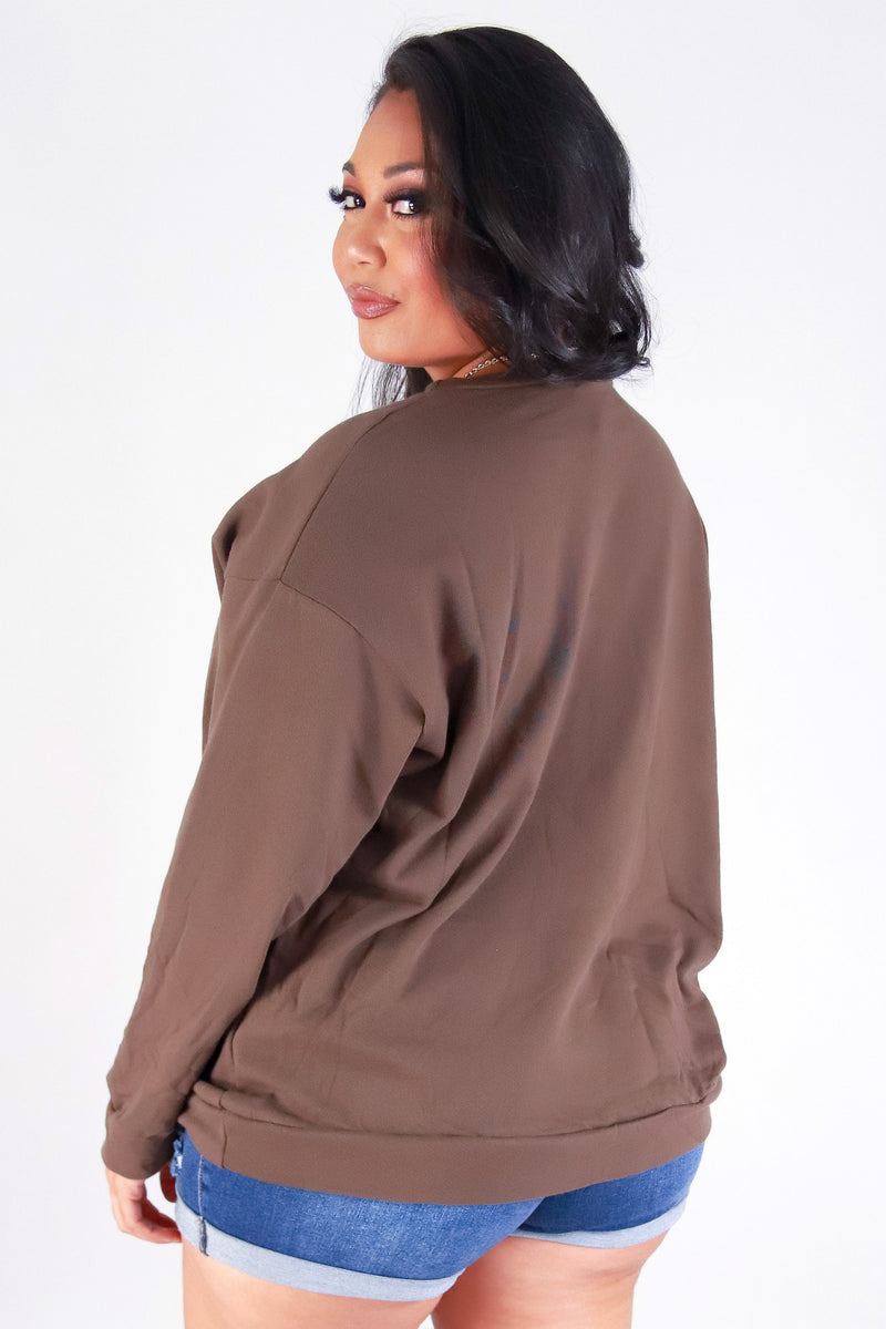 Jeans Warehouse Hawaii - PLUS SOLID LONG SLV TOPS - HAWAII 92 LONG SLEEVE TOP | By ROCK & ROSE BY CHERIE