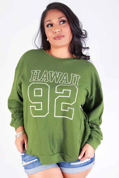 Jeans Warehouse Hawaii - PLUS SOLID LONG SLV TOPS - HAWAII 92 LONG SLEEVE TOP | By ROCK & ROSE BY CHERIE