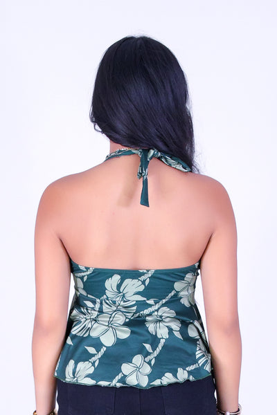 TROPICAL GARDEN HALTER TOP